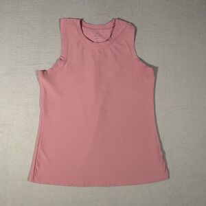 Freely Tank Top Women's XLarge Pink Ribbed Athletic Stretch Sleeveless Gym Shirt